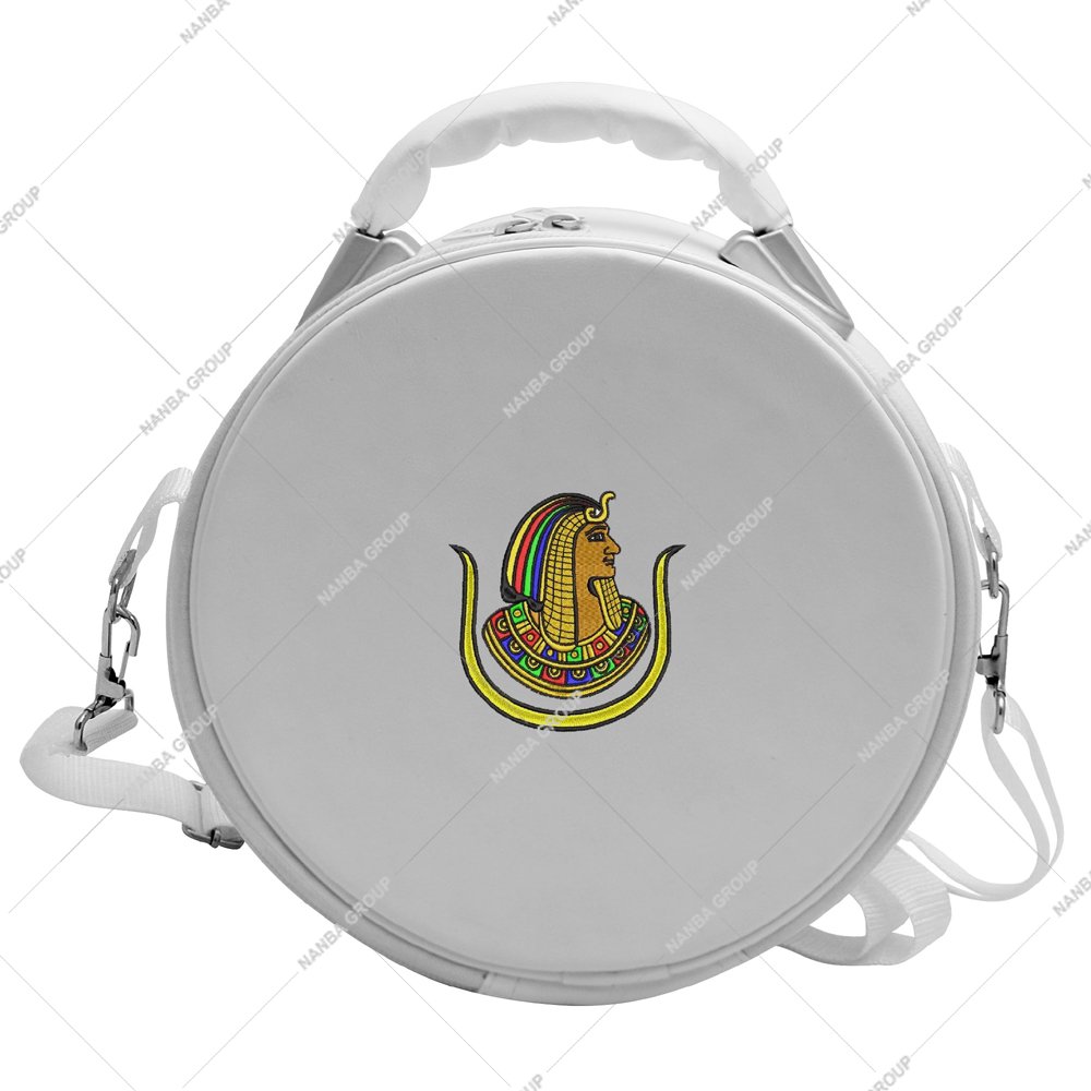 Nanba Group Watermark copy White Daughters of Isis Emblem Imitation Leather Lightweight Machine Embroidery Masonic Cap Case with Excellent Protection Strap