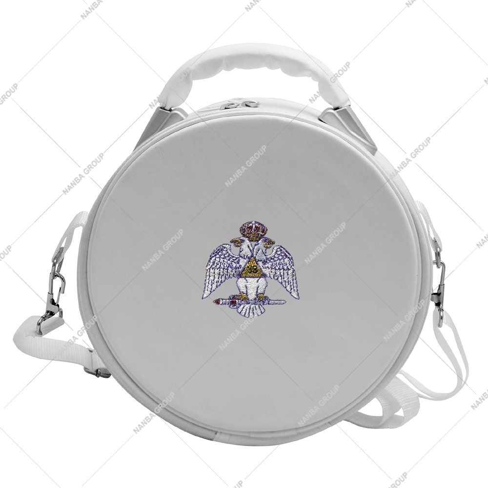 Nanba Group Watermark copy White Daughters of Isis emblem Machine Embroidery WHITE Cap Case Without Strap