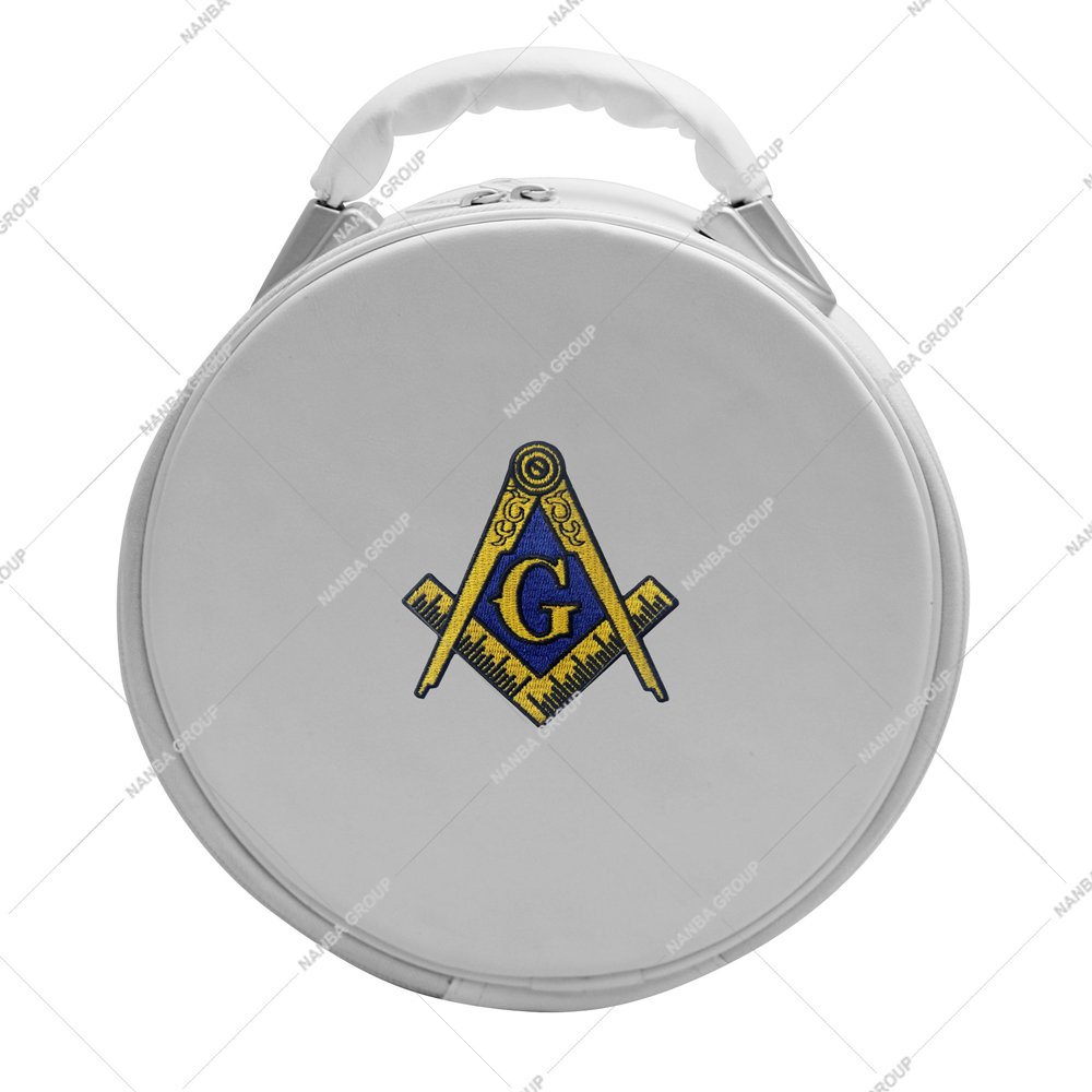 Nanba Group Watermark copy White Square Compass G Machine Embroidered Gold Cap Case Without Strap