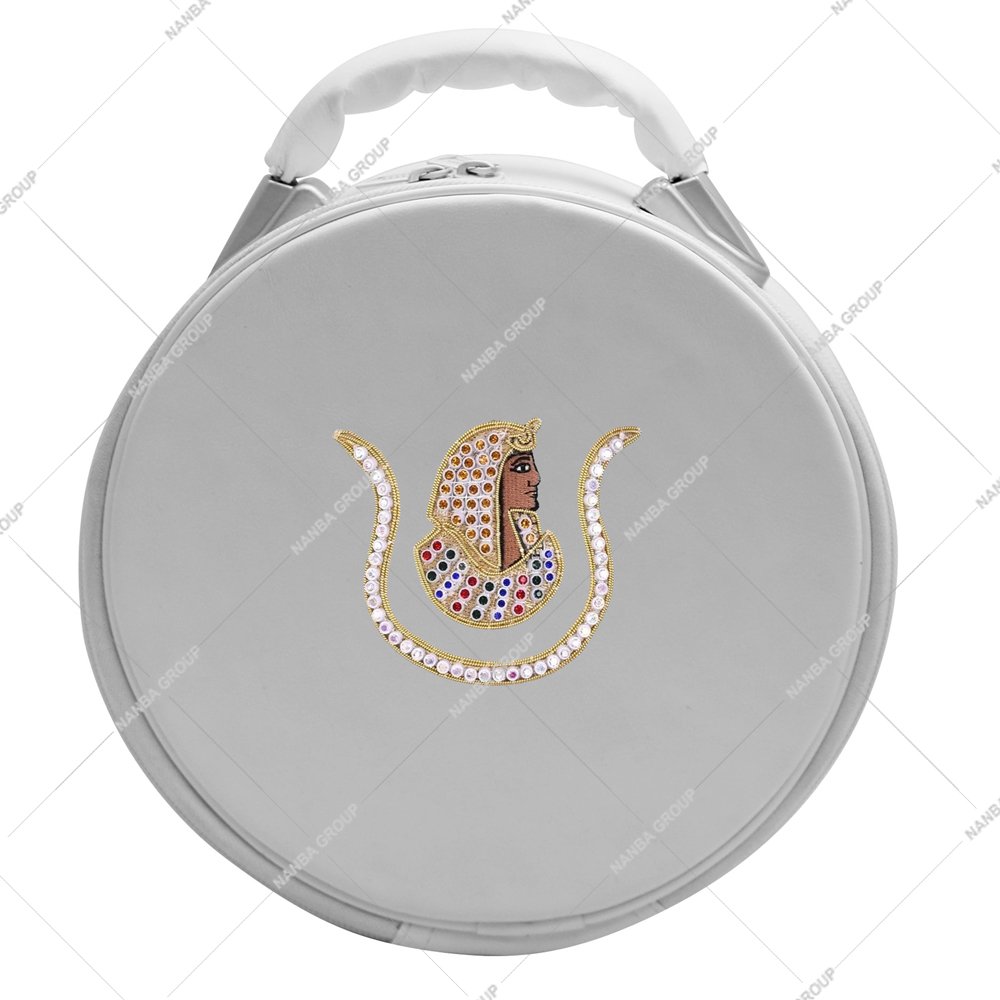 Nanba Group Watermark copy White Daughters of Isis Emblem Hand Gold Embroidery Imitation Leather Lightweight Shape Cap Case Strap Excellent Protection