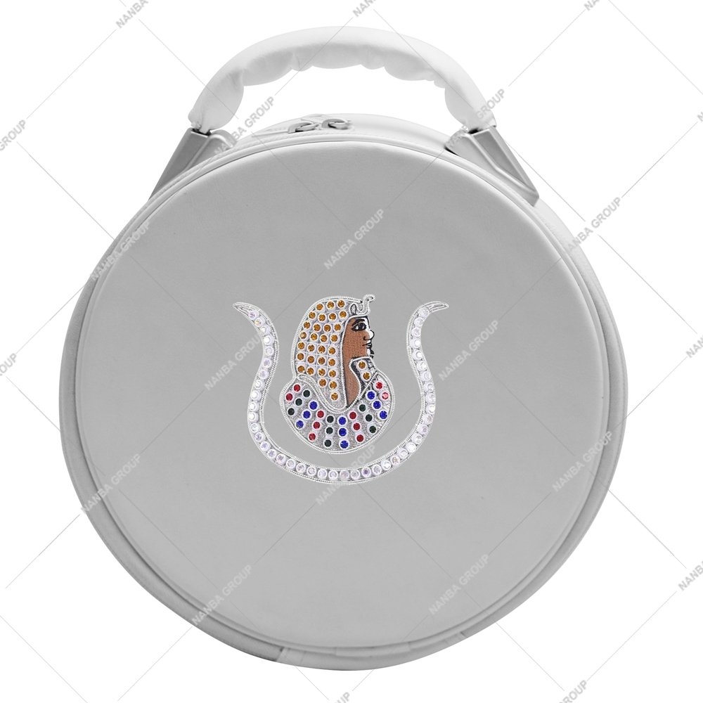 Nanba Group Watermark copy White Daughters of Isis emblem Hand Embroidery SILVER Cap Case Without Strap