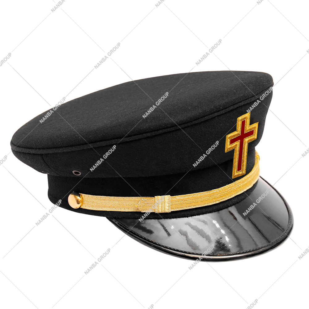 Nanba Group Watermark copy Top Quality Masonic Knights Templar Dress Gold Hand Made Badge Fatigue Hat