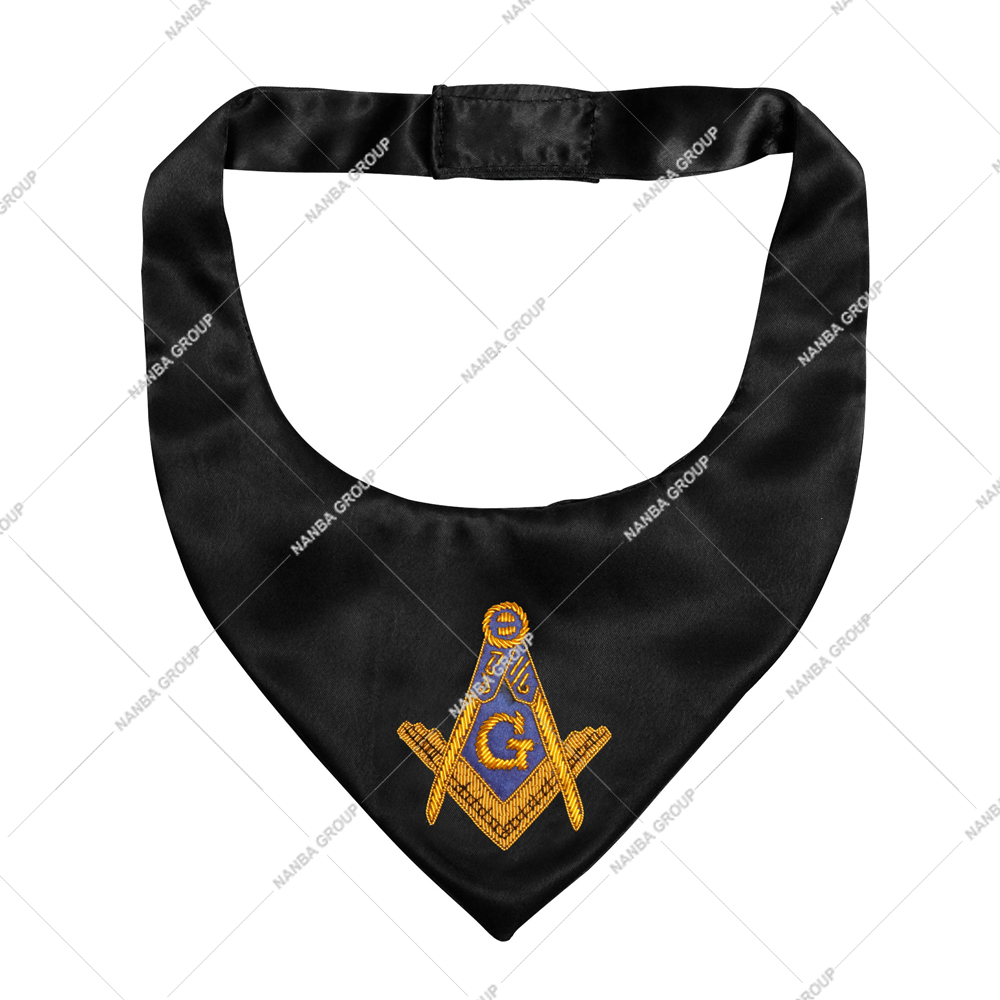 Nanba Group Watermark copy Masonic Master Mason Cravat Square Compass Tie Black Freemason Fraternity Polyester Machine Embroidery Neck Tie