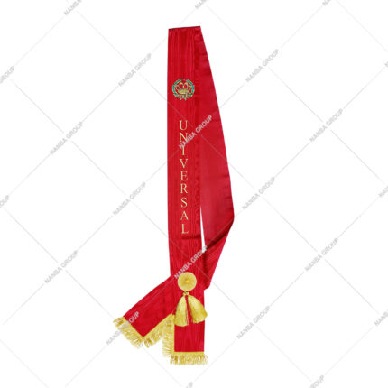 Universal Amaranth Sash (Half Lined) Premium Quality Handmade Cross Style Red Moire Ribbon Party Use OES Sashes