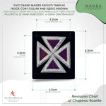 Past Grand Master Knights Templar Frock Coat Sleeve Insignia Purple Silver| Knights Templar Chapeau Rosette – image 3