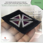 Past Grand Master Knights Templar Frock Coat Sleeve Insignia Purple Silver| Knights Templar Chapeau Rosette – image 5
