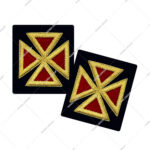 Past Grand Master Knights Templar Frock Coat Sleeve Insignia MAROON GOLD | Hand Embroidered Rosette | Masonic Regalia