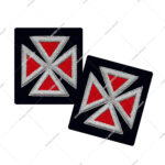Past Grand Master Knights Templar Frock Coat Sleeve Insignia Red Silver | Lodge Accessories | Ceremonial Rosette