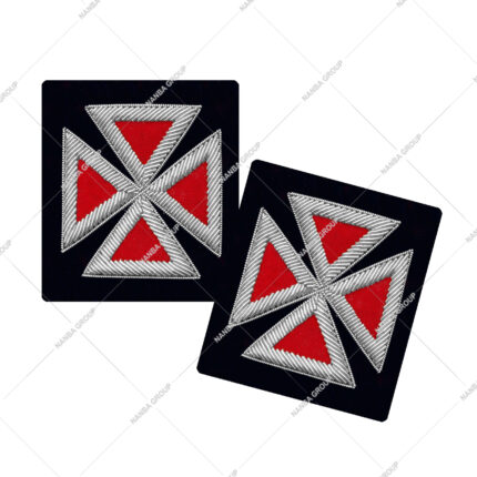 Past Grand Master Knights Templar Frock Coat Sleeve Insignia Red Silver | Lodge Accessories | Ceremonial Rosette
