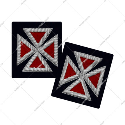 Past Grand Master Knights Templar Frock Coat Sleeve Insignia Maroon Silver | Custom Embroidered Badge | Freemason Regalia