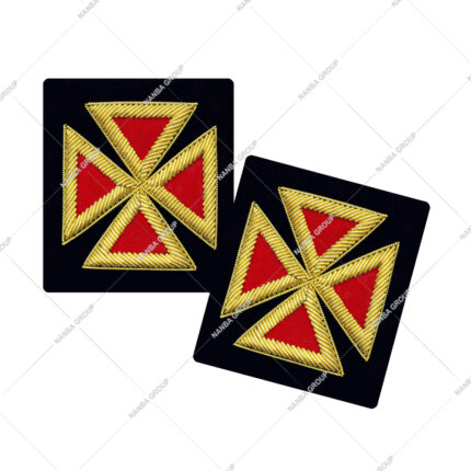 Past Grand Master Knights TemplarFrock Coat Sleeve Insignia Red Gold | Premium Masonic Chapeau Rosette | Regalia Rosette Supplie