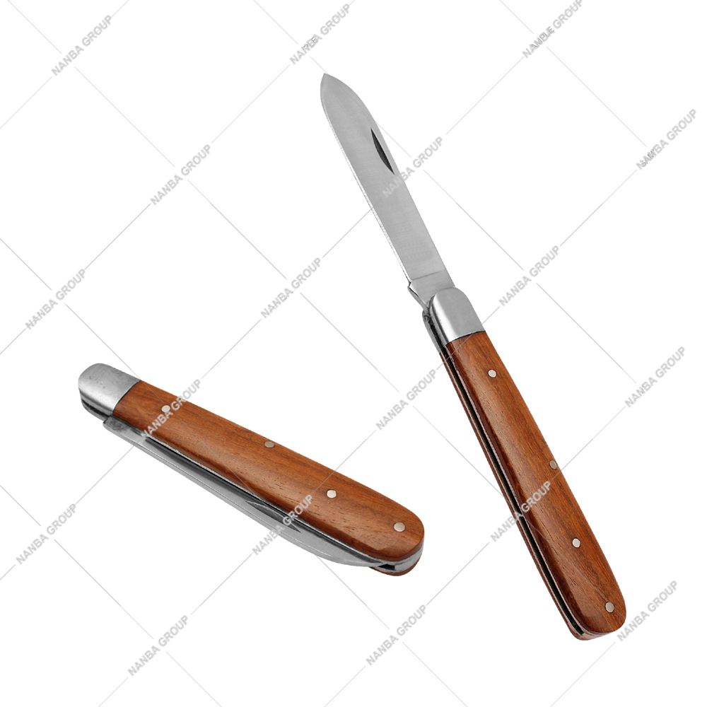 4 Civil War Inspired Classic Stainless Steel Folding Pocket Knife with Wooden Handle Camping Gift Collectible