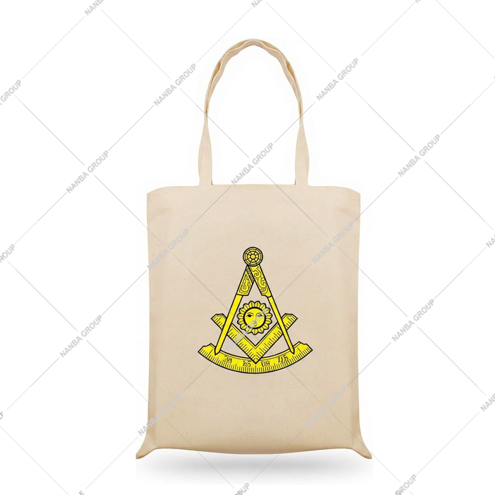 6 Masonic OES Eastern Star Shriner Waterproof Canvas Tote Bag with Digital Print Embroidery Zipper Closure (Multiple Designs)