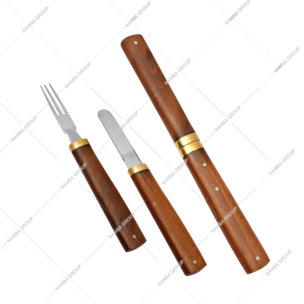6 Civil War CSA Classic Style 1898 Hobo Knife Fork Set Vintage Kitchen Use Cutlery Rosewood Handle Gifts
