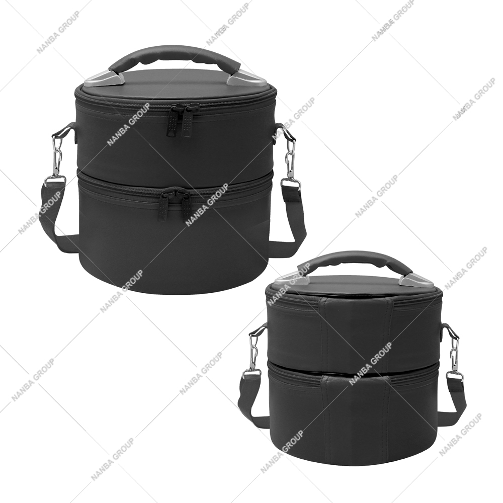 7 Masonic Dual Section Cap Carrying Case Lightweight Soft Carry Black Imitation Leather Travel Storage Bag Adjustable Shoulder