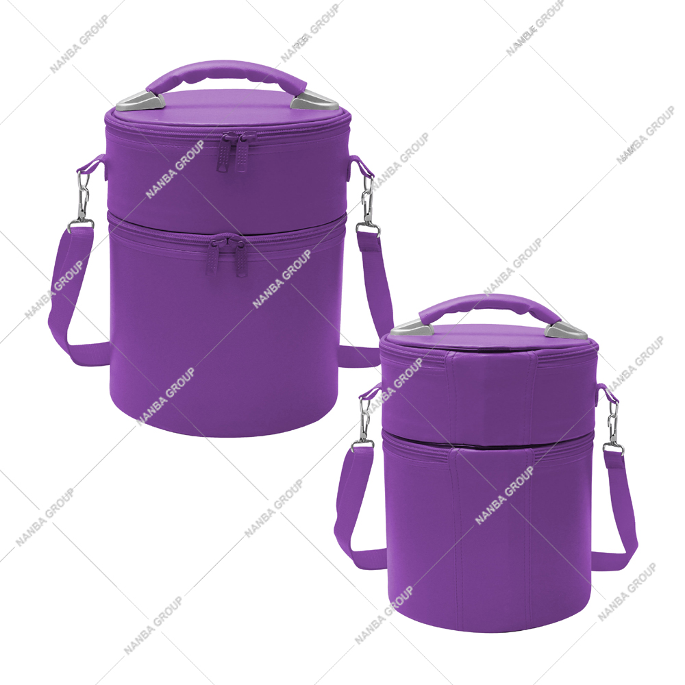 7 Masonic Dual Section Cap Fez Carrying Case Lightweight Purple Imitation Leather Travel Storage Bag Zipper Closure Adjustable