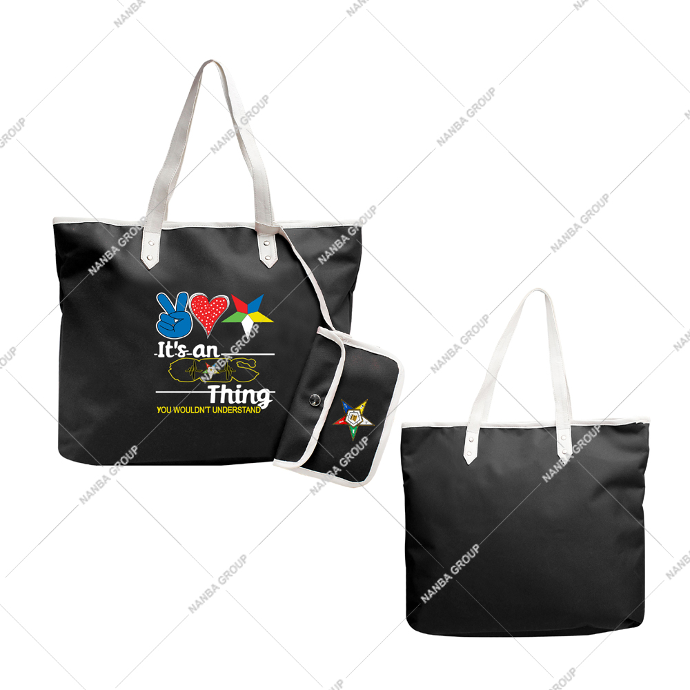 Photo-07 Black Tote Bag It’s an OES Thing You Wouldn’t Understand | Custom Made Eastern Star Black Waterproof Tote Bag