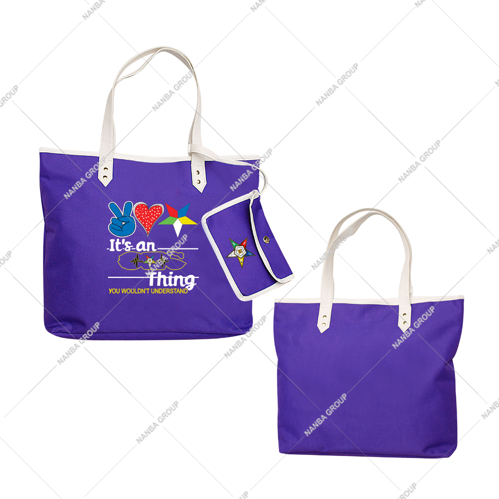 Photo-07 Purple Tote Bag “It’s an OES Thing You Wouldn’t Understand”, | Custom Made Eastern Star Purple Waterproof Tote Bag