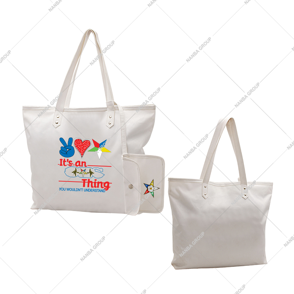 Photo-07 White Tote Bag It’s an OES Thing You Wouldn’t Understand | Custom Made Eastern Star White Waterproof Tote Bag