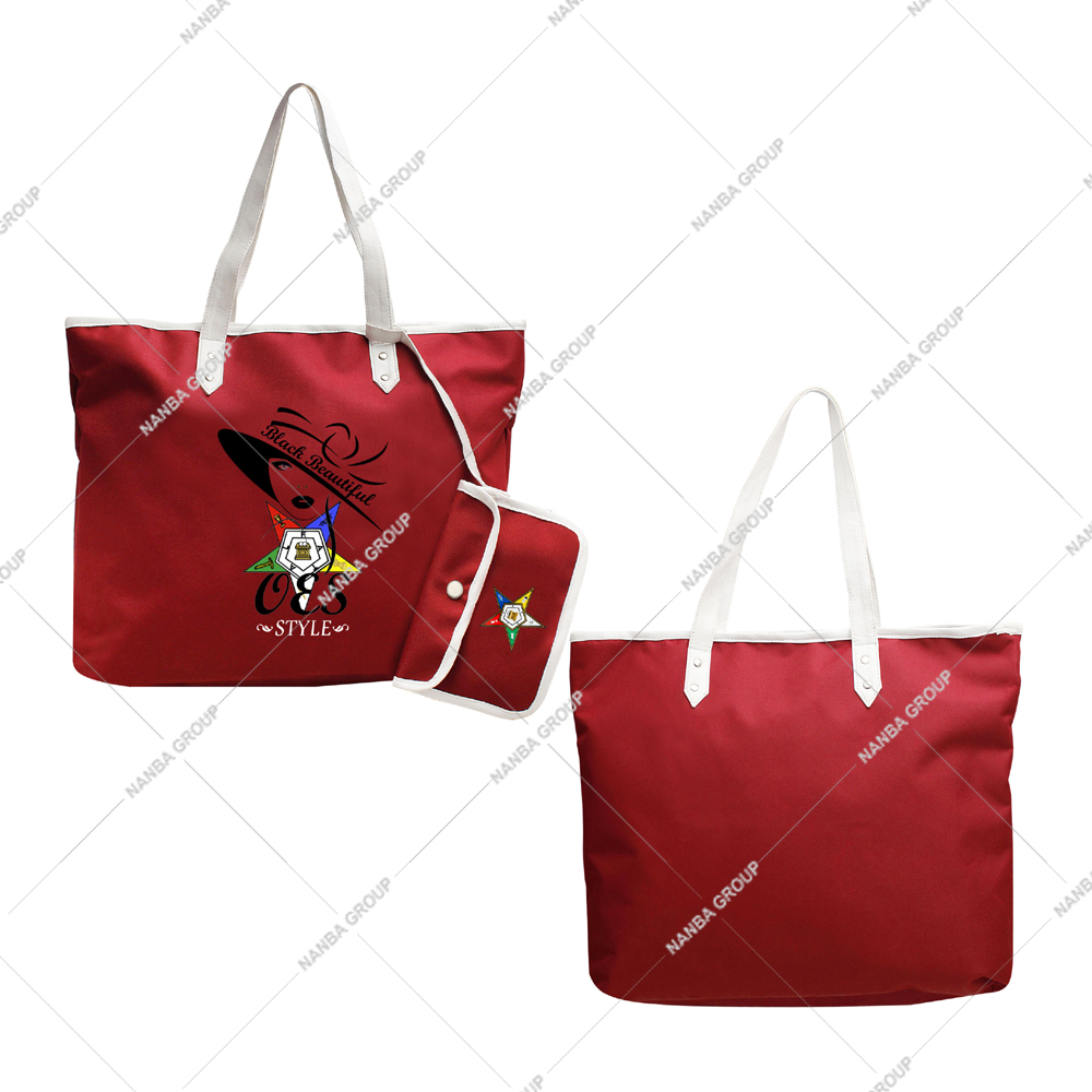 Photo-07 Maroon Tote Bag OES Style Eastern Star Si-star Sassy & Classy Order of the Eastern Star Tote Bag