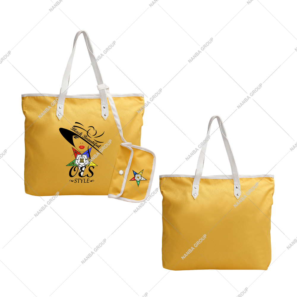 Photo-07 Yellow Tote Bag OES Style Eastern Star Si-star Sassy & Classy Eastern Star Masonic Shopping Tote Bag