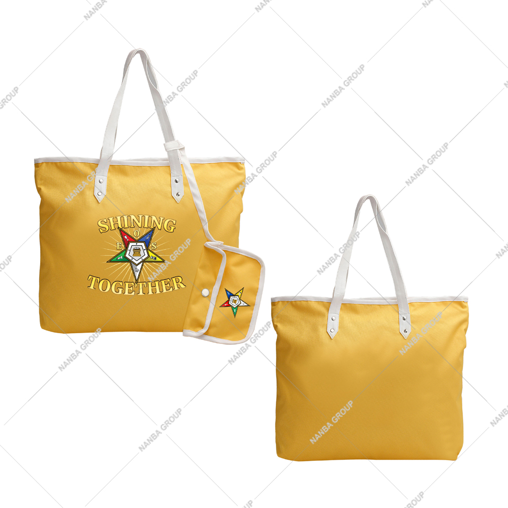 Photo-07 Yellow OES Shining Together Order of the Eastern Star Journal Masonic Eastern Star Ladies Tote Handbag With Pouch