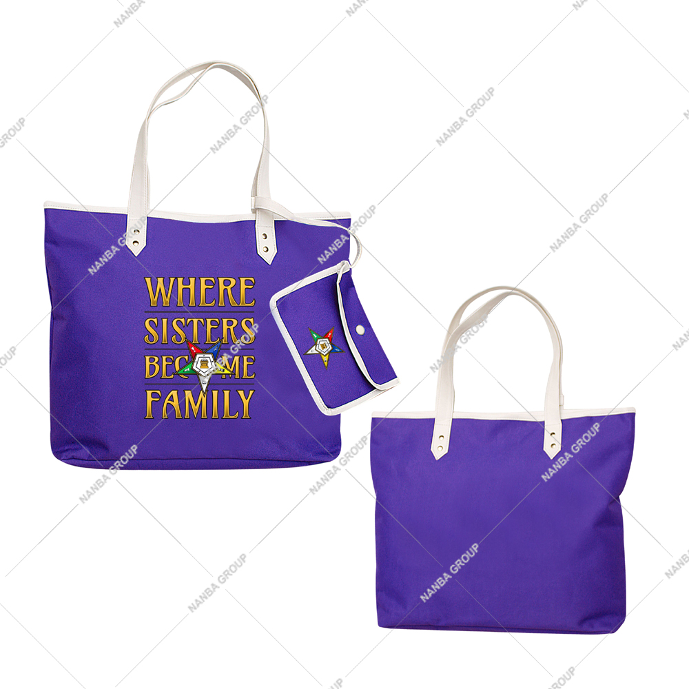 Photo-07 OES Where Sisters Become Family Order Of The Eastern Star Tapestry Bulk Masonic Eastern Star Tote Bags