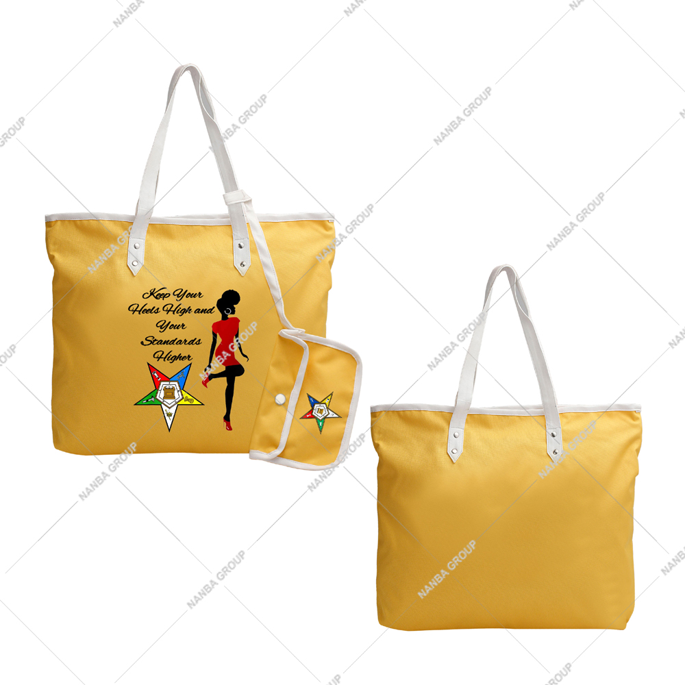 Photo-07 Yellow Star Emblem of the Order of the Eastern Star (OES) (Keep Your Heels High and Your Standards Higher) OES Tote Bag
