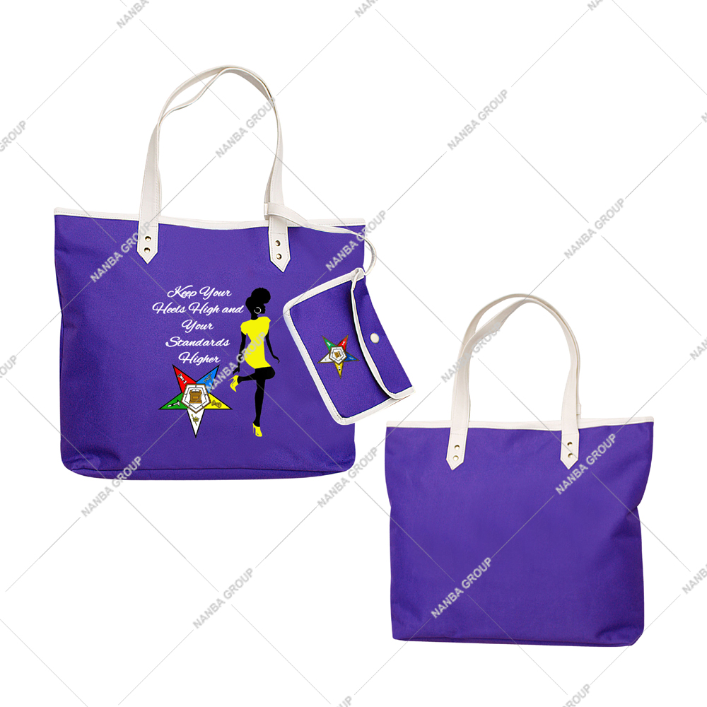 Photo-07 Purple Star Emblem of the Order of the Eastern Star (Keep Your Heels High and Your Standards Higher) OES Tote Bag