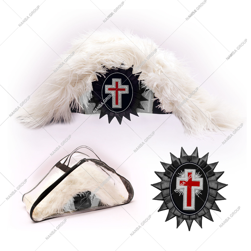 Photo-09 Embroidered Knights Templar Chapeau | Knights Templar Ceremonial Headwear | Knights Templar Hat Factory