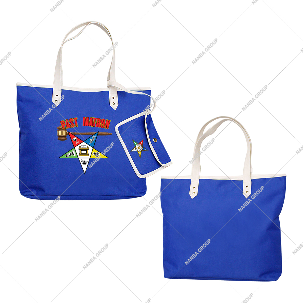 Photp-07 Blue Eastern Star (OES) Past Matron Tote Bag | Custom Made Eastern Star Maroon Waterproof Tote Bag