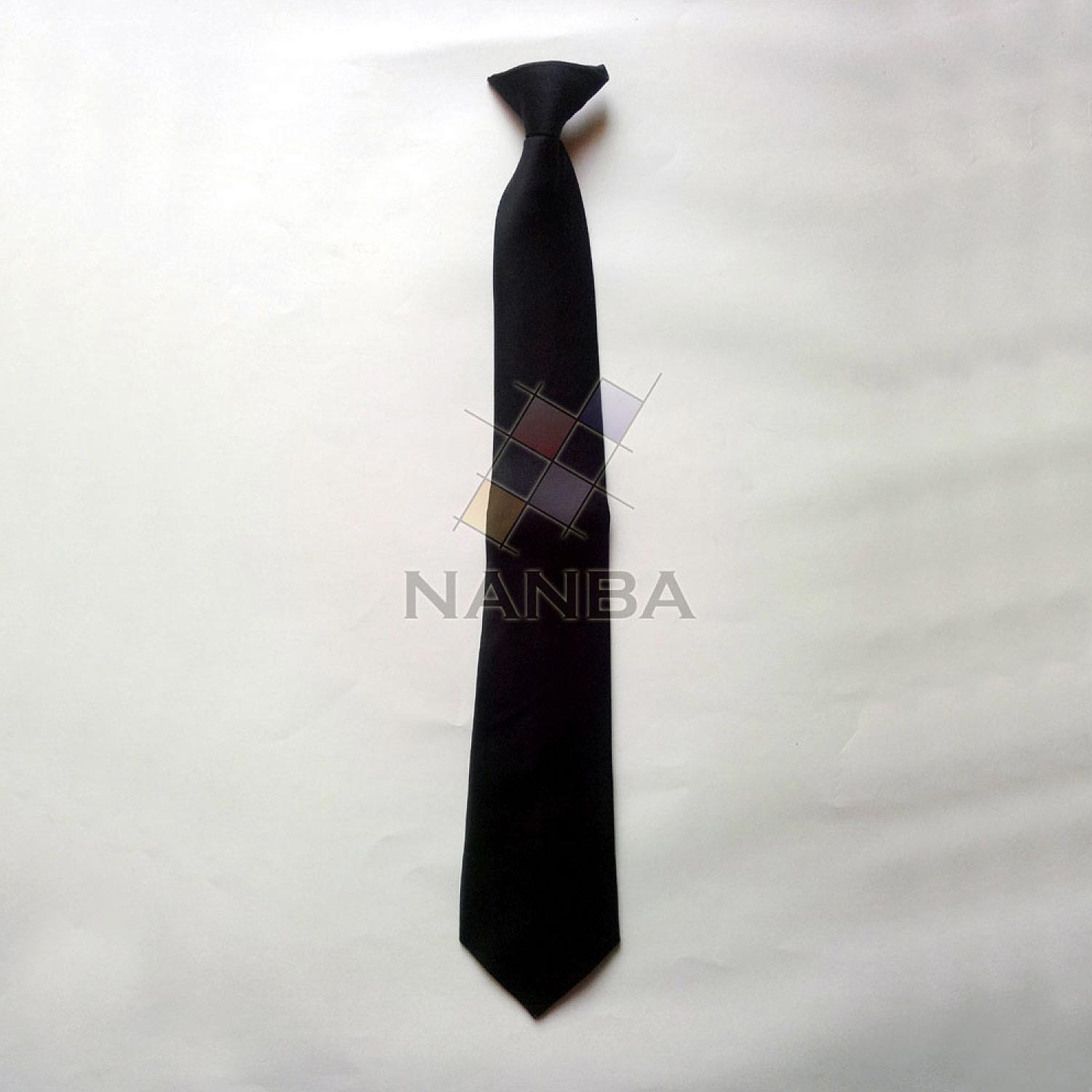 Black Plain Tie With Pin on Back Black Plain Tie With Pin on Back