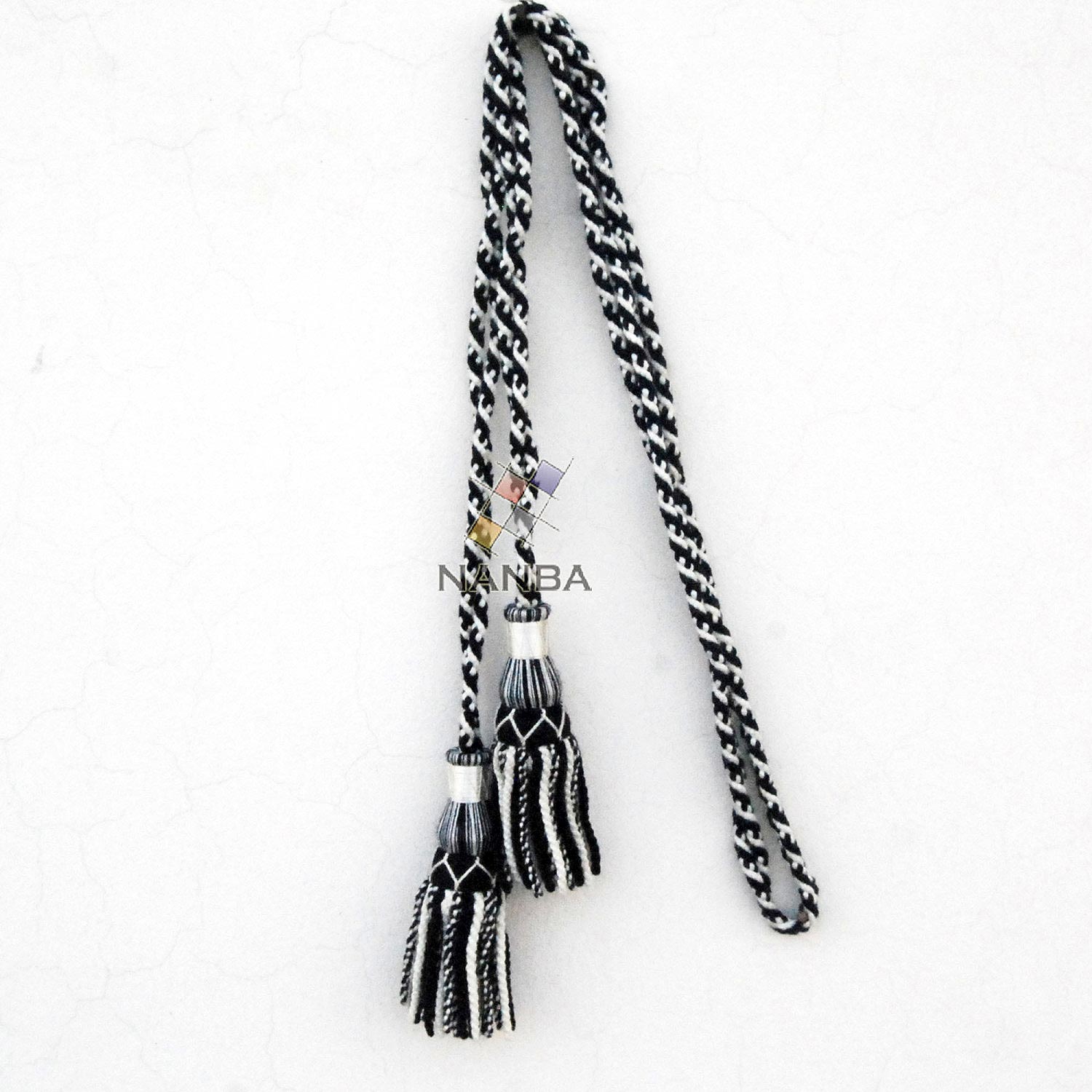Black & White Bagpipe Silk Cord Black & White Bagpipe Silk Cord