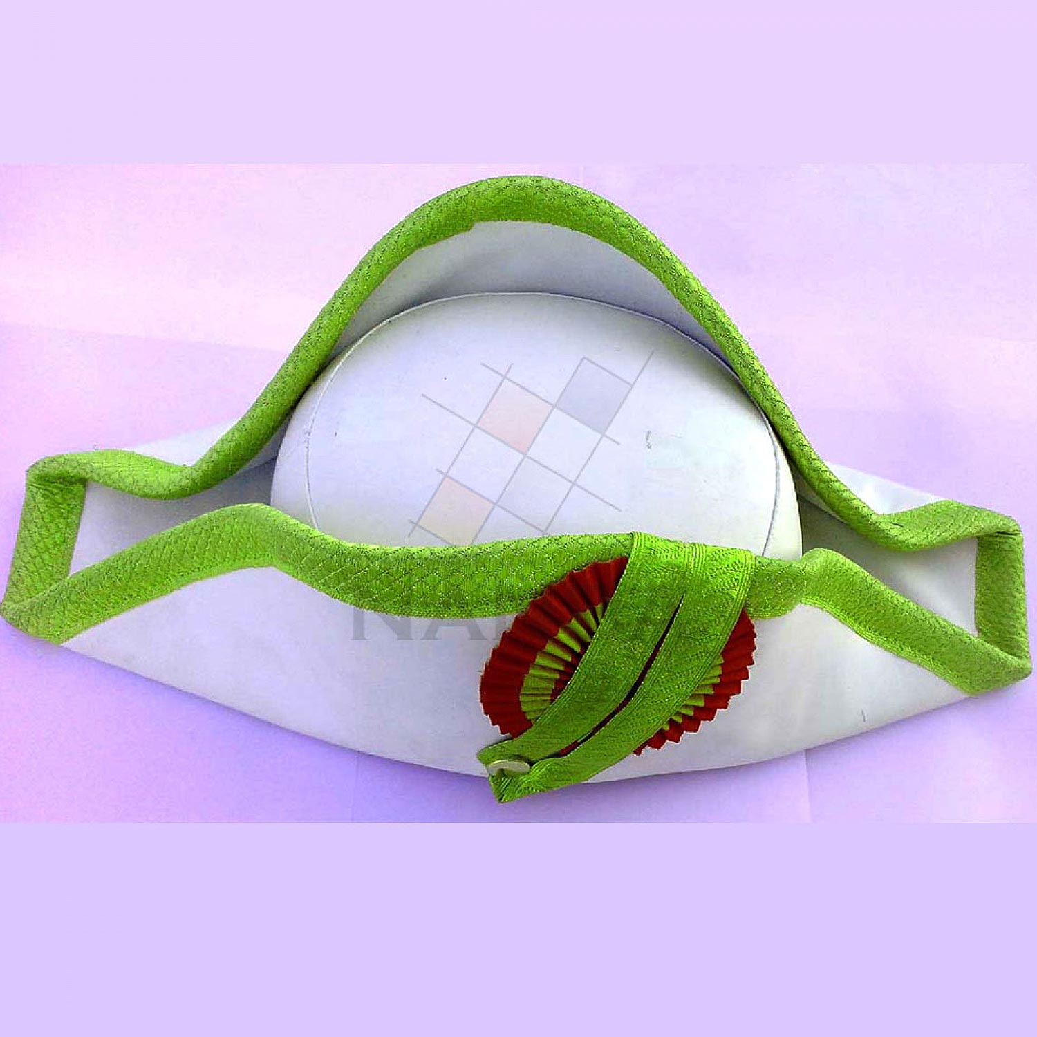 Ceremonial Hat (White And Parrot Green) Ceremonial Hat (White And Parrot Green)