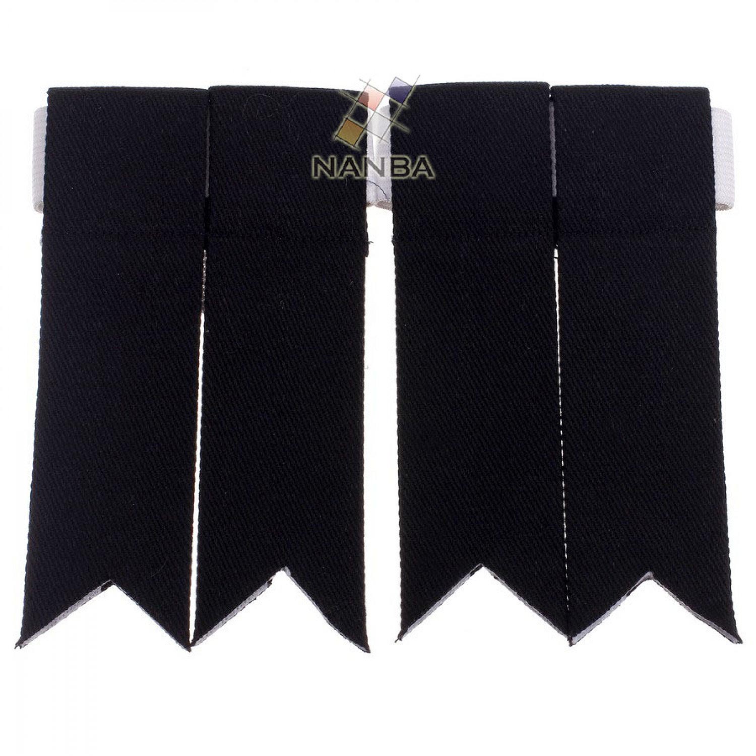 Cotton Kilt Flashes - Black Cotton Kilt Flashes - Black