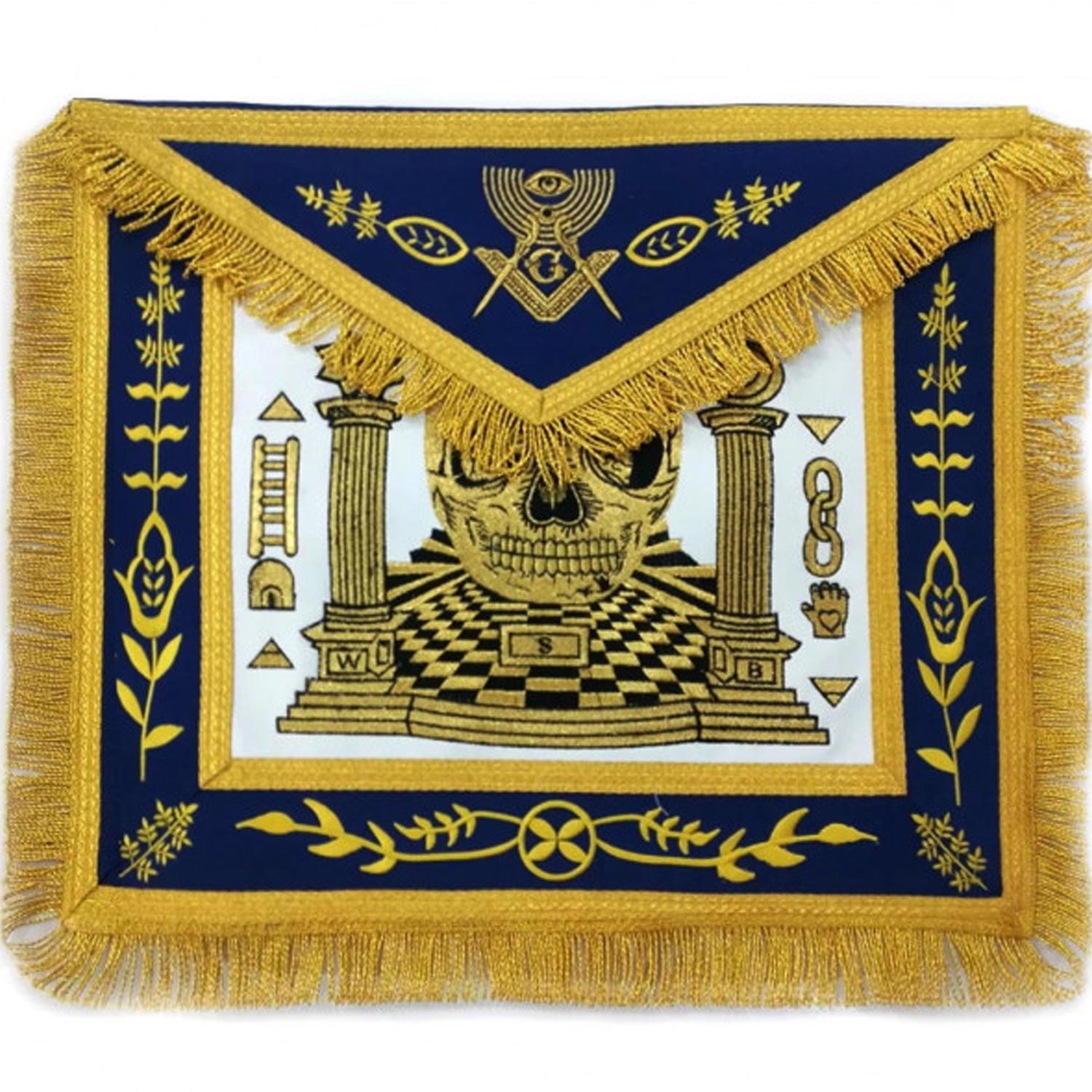 Custom Design Skull Pillars Masters Carpet Machine Made Apron Gold Custom Design Skull Pillars Masters Carpet Machine Made Apron Gold