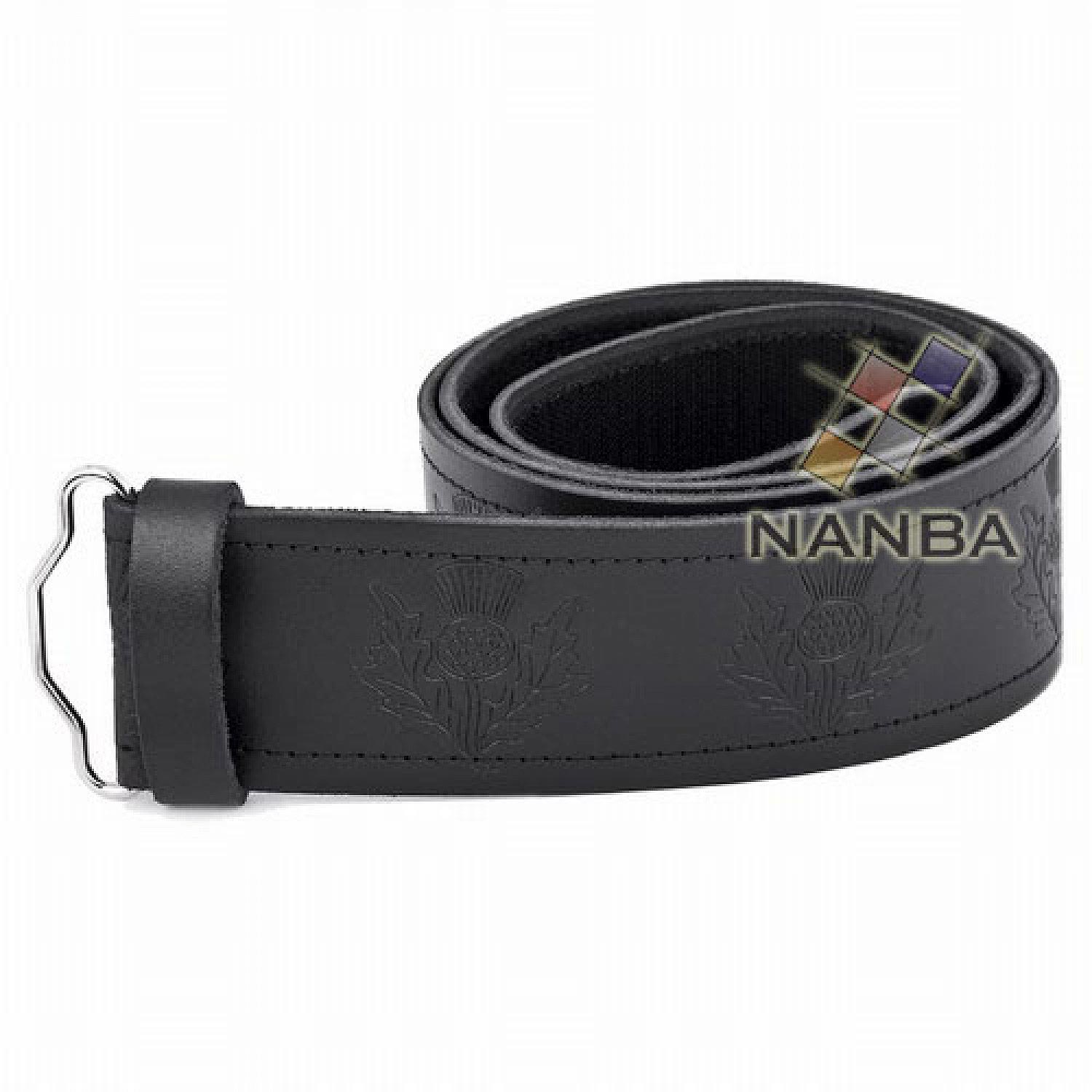 Embossed Thistle Velcro Kilt Belt Embossed Thistle Velcro Kilt Belt