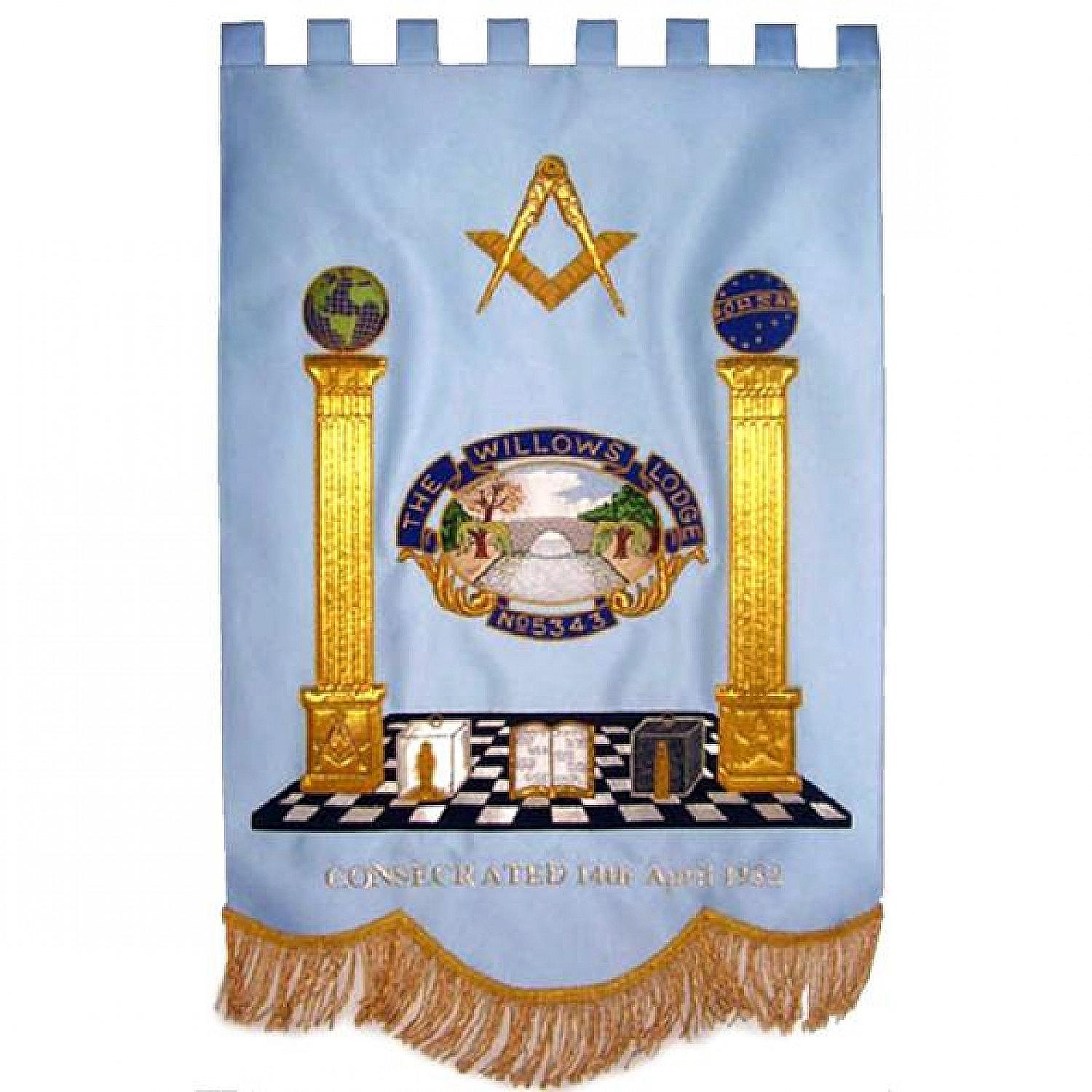 Gold Wire Handmade Embroidered Masonic Banners Gold Wire Handmade Embroidered Masonic Banners