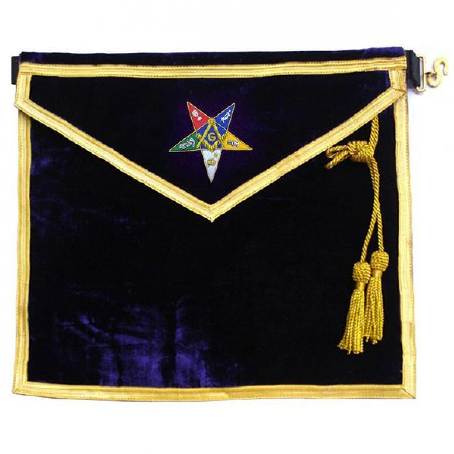 Hand Embroidered Masonic OES Worthy Patron Apron Hand Embroidered Masonic OES Worthy Patron Apron