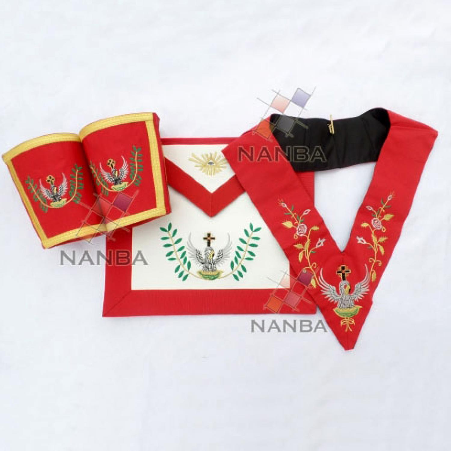Masonic 18th Degree Regalia Set (Apron, Collar And Gauntlet) Masonic 18th Degree Regalia Set (Apron, Collar And Gauntlet)