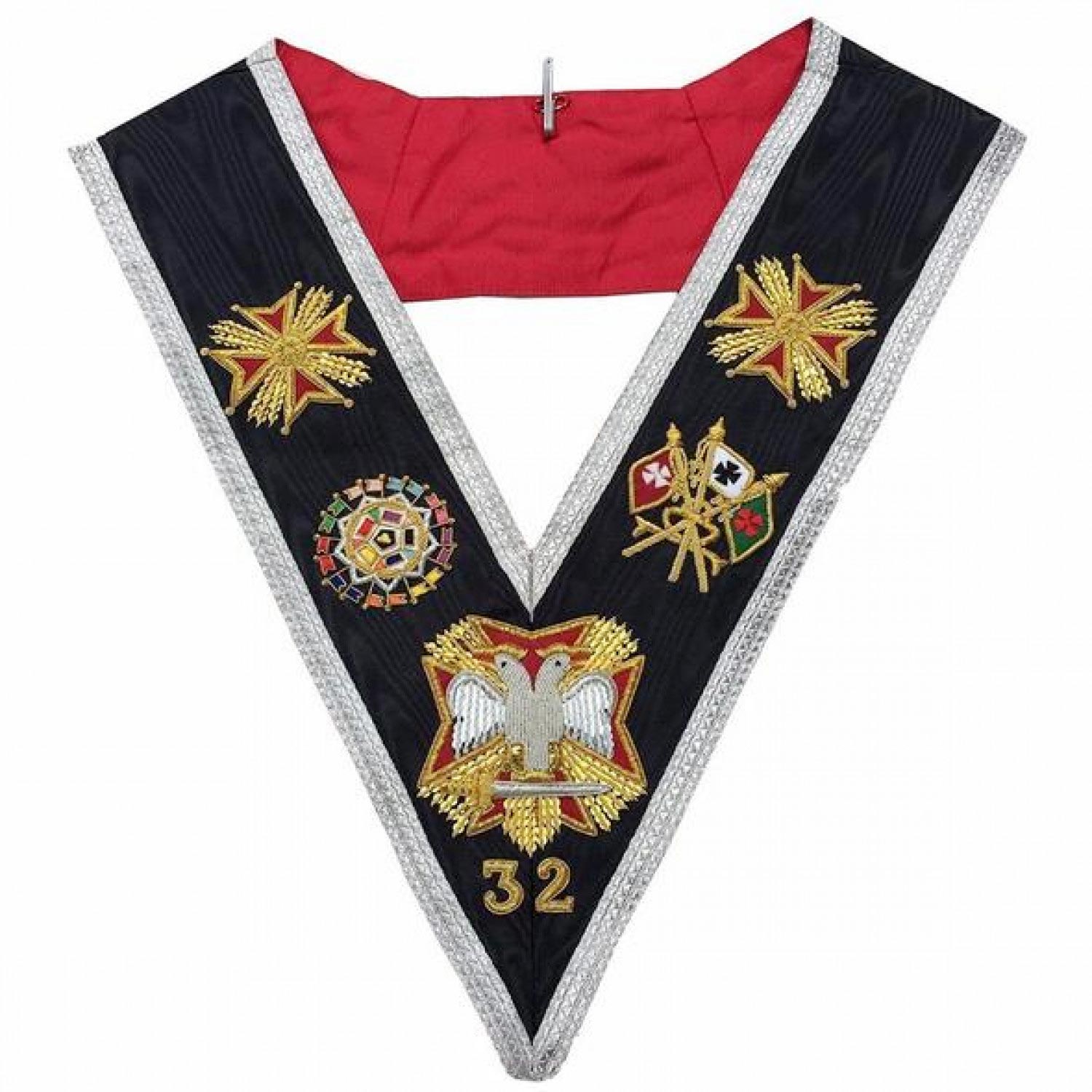 Masonic AASR Scottish Rite 32 Degree Collar Hand Embroidered Masonic AASR Scottish Rite 32 Degree Collar Hand Embroidered