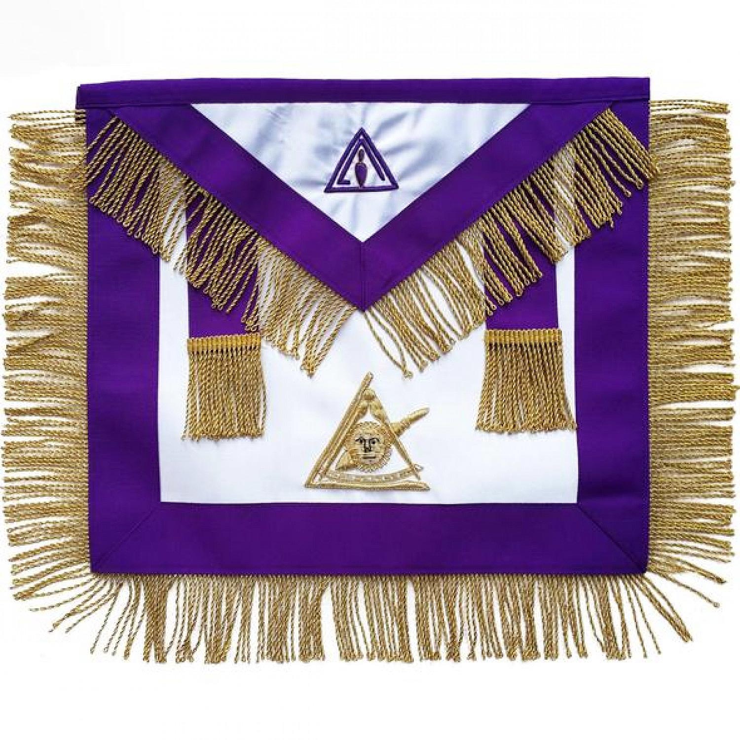 Masonic Apron Council Past Illustrious Master Hand Embroidered Masonic Apron Council Past Illustrious Master Hand Embroidered