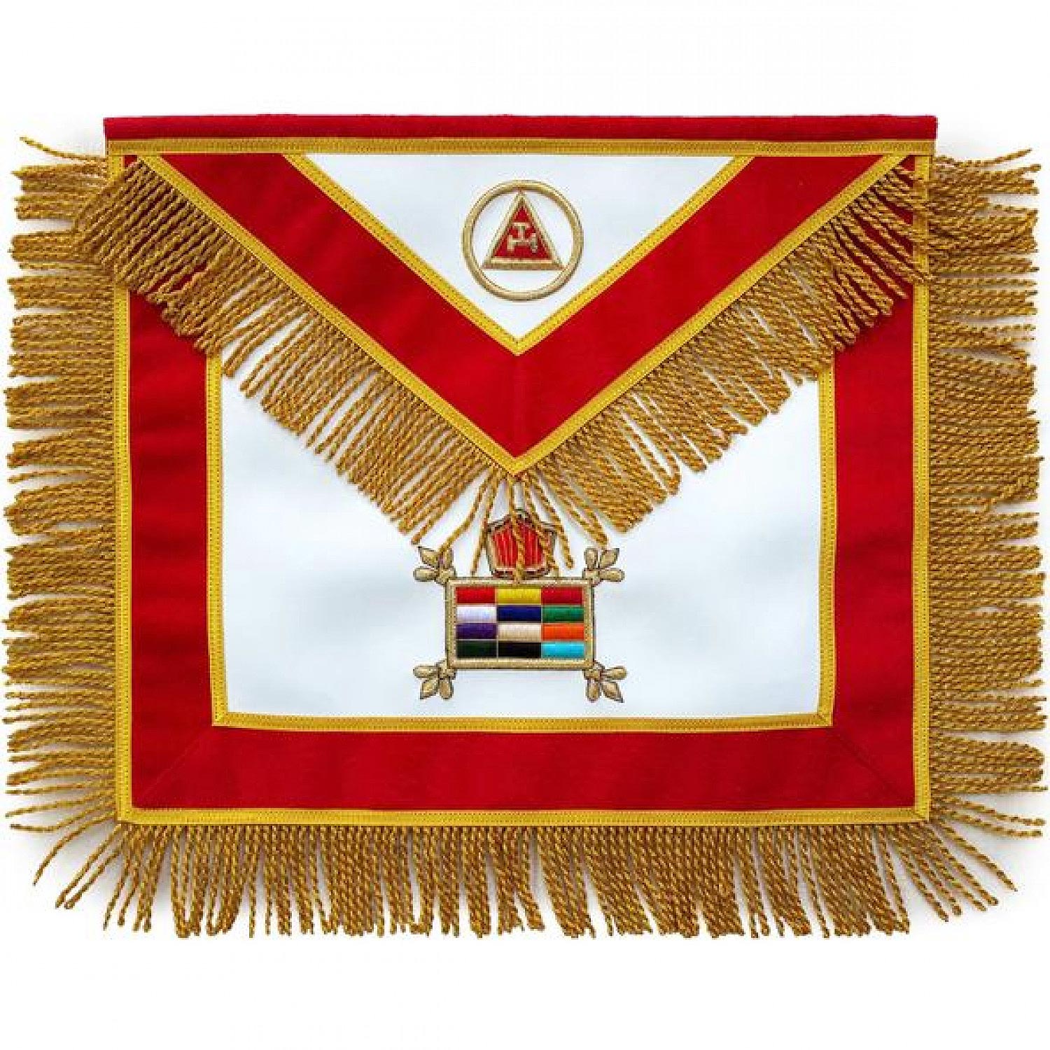 Masonic Apron Massachusetts Chapter Hand Embroidered Masonic Apron Massachusetts Chapter Hand Embroidered