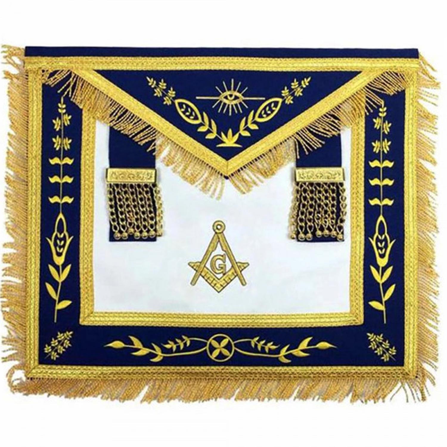 Masonic Blue Lodge G Master Mason Gold Machine Embroidery Apron Masonic Blue Lodge G Master Mason Gold Machine Embroidery Apron