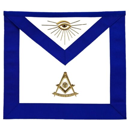 Masonic Blue Lodge Past Master Apron Golden Bullion Hand Embroidered
