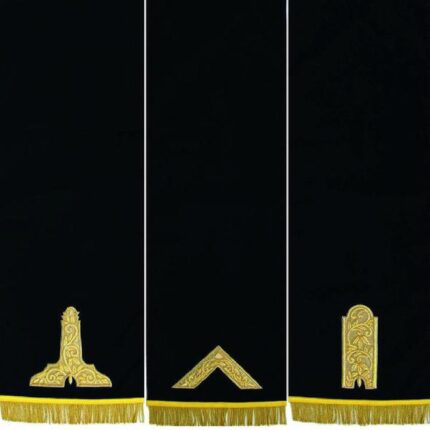 Masonic Blue Lodge Pedestal Covers Hand Embroidered - Set Of Three