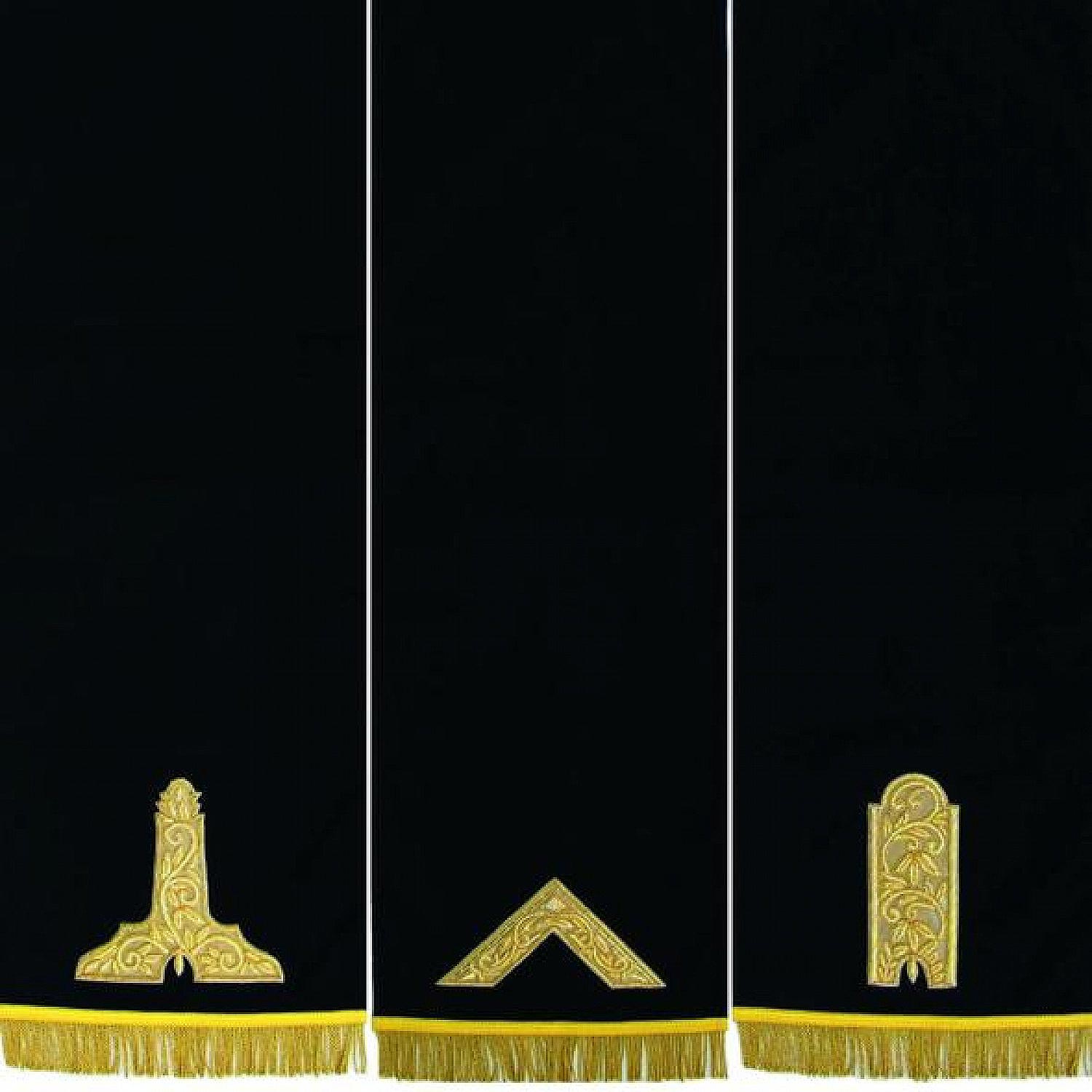 Masonic Blue Lodge Pedestal Covers Hand Embroidered - Set Of Three Masonic Blue Lodge Pedestal Covers Hand Embroidered - Set Of Three