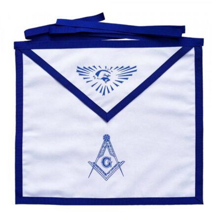 Masonic Blue Lodge White Cotton Duck Cloth Master Mason Apron Printed