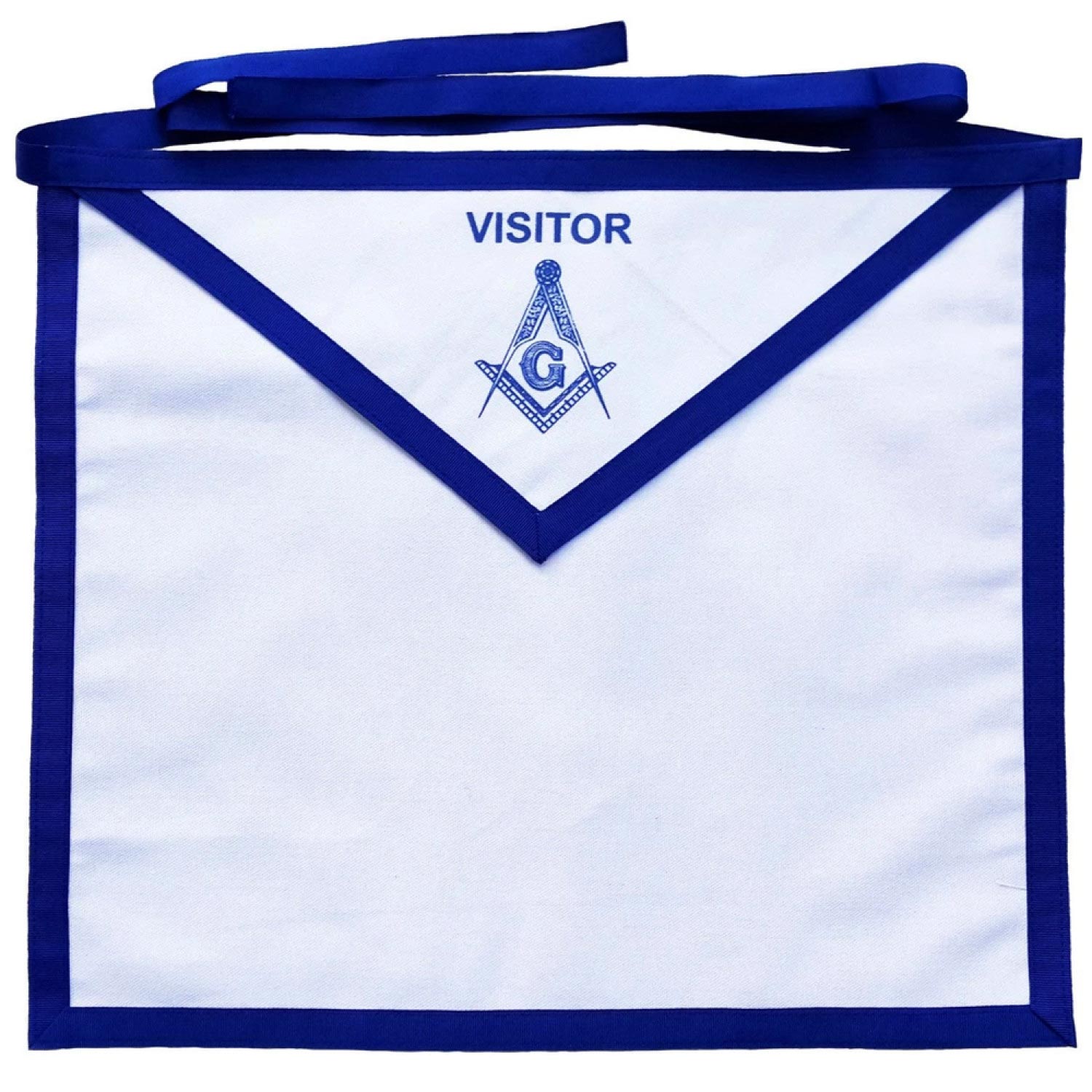 Masonic Blue Lodge White Cotton Duck Cloth Visitor Apron Printed Masonic Blue Lodge White Cotton Duck Cloth Visitor Apron Printed