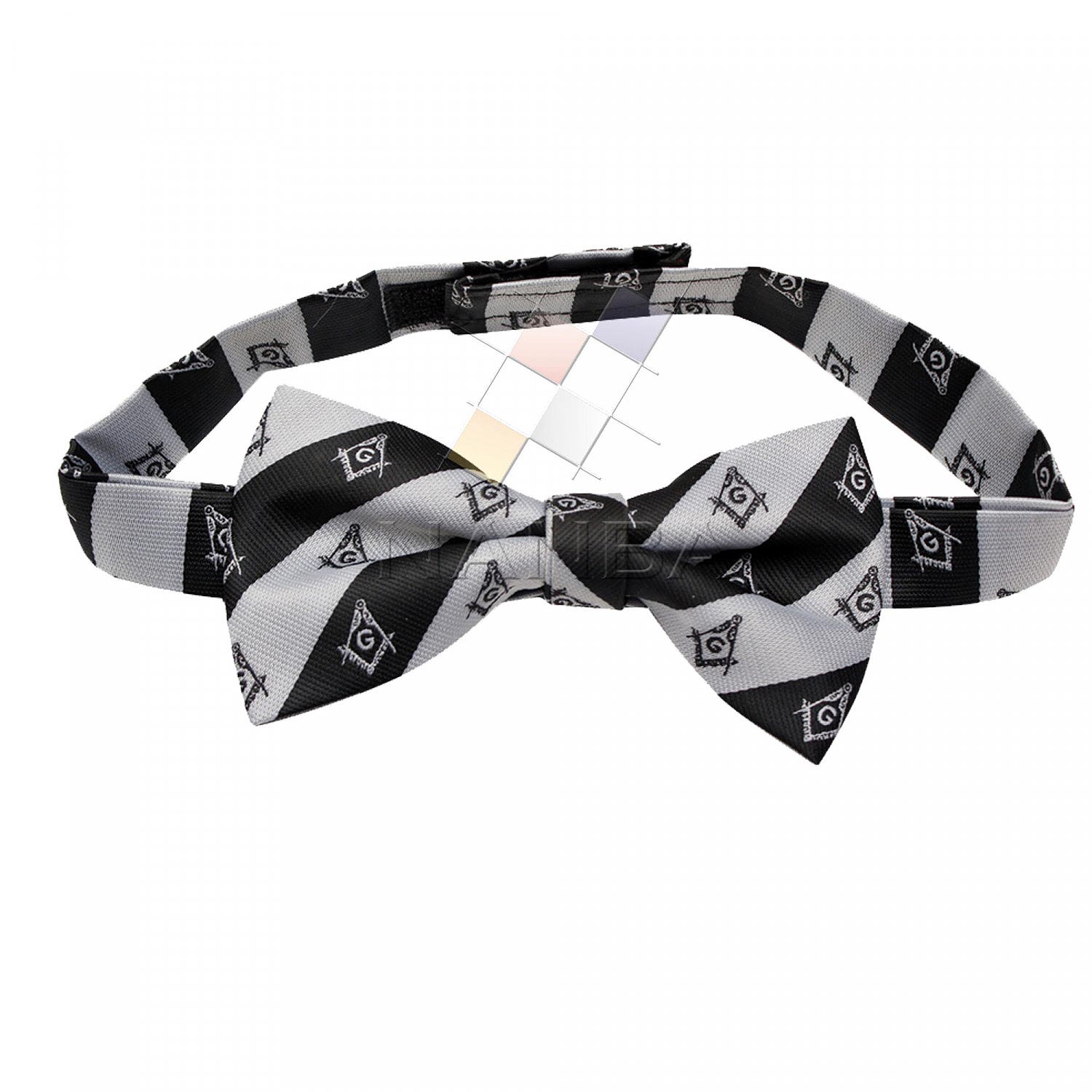 Masonic Bow Tie Craft Striped Black and White Masonic Bow Tie Craft Striped Black and White